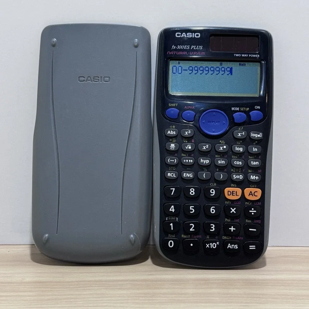 Casio FX-300ES Plus Scientific Calculator Solar w/ Cover Natural VPAM - Works
